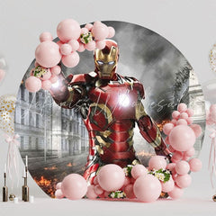 Iron Man Avengers Hero Round Backdrop For Superhero Celebrations