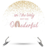 Lofaris Isnt She Lovely And Onederful Circle Birthday Backdrop