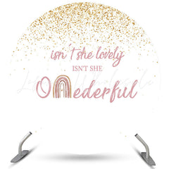 Lofaris Isnt She Lovely And Onederful Circle Birthday Backdrop