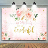 Lofaris Isnt She Onderful Pink Floral 1St Birthday Backdrop