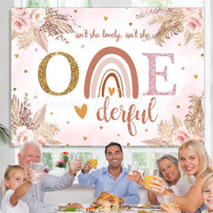Lofaris Isnt She Onederful Rainbow Theme Happy Birthday Backdrop