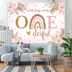 Lofaris Isnt She Onederful Rainbow Theme Happy Birthday Backdrop