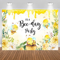 Lofaris Its A Bee Day Party Honey Happy Birthday Backdrop