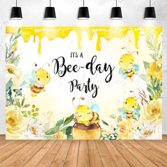 Lofaris Its A Bee Day Party Honey Happy Birthday Backdrop
