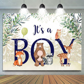 Lofaris Its a boy animal jungle baby shower photo backdrop
