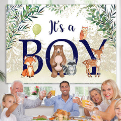 Lofaris Its a boy animal jungle baby shower photo backdrop