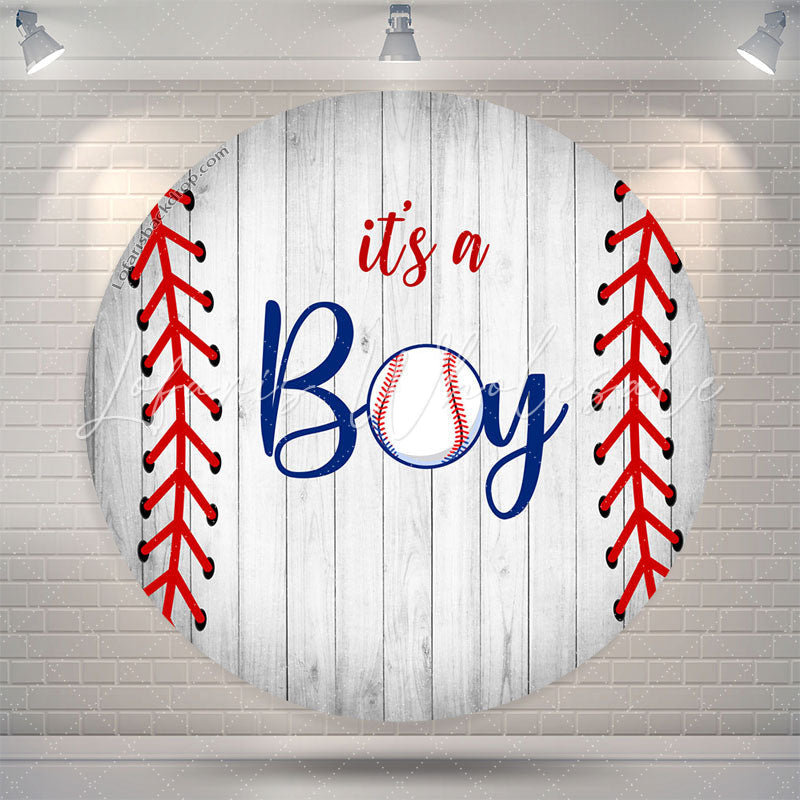 Lofaris Its A Boy Baseball Round Backdrop For Baby Shower