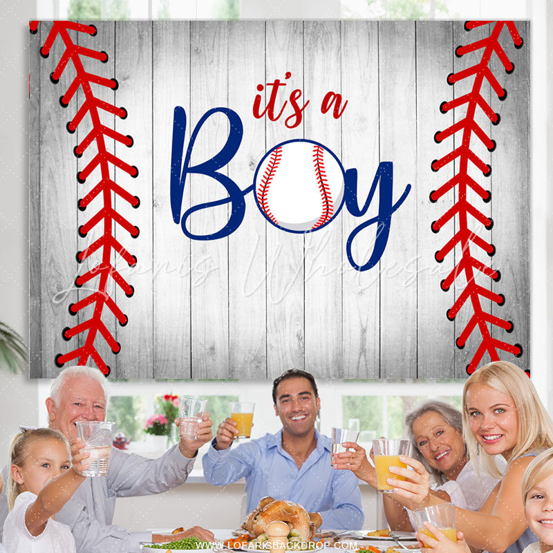Lofaris Its A Boy Baseball Theme Cute Baby Shower Backdrop