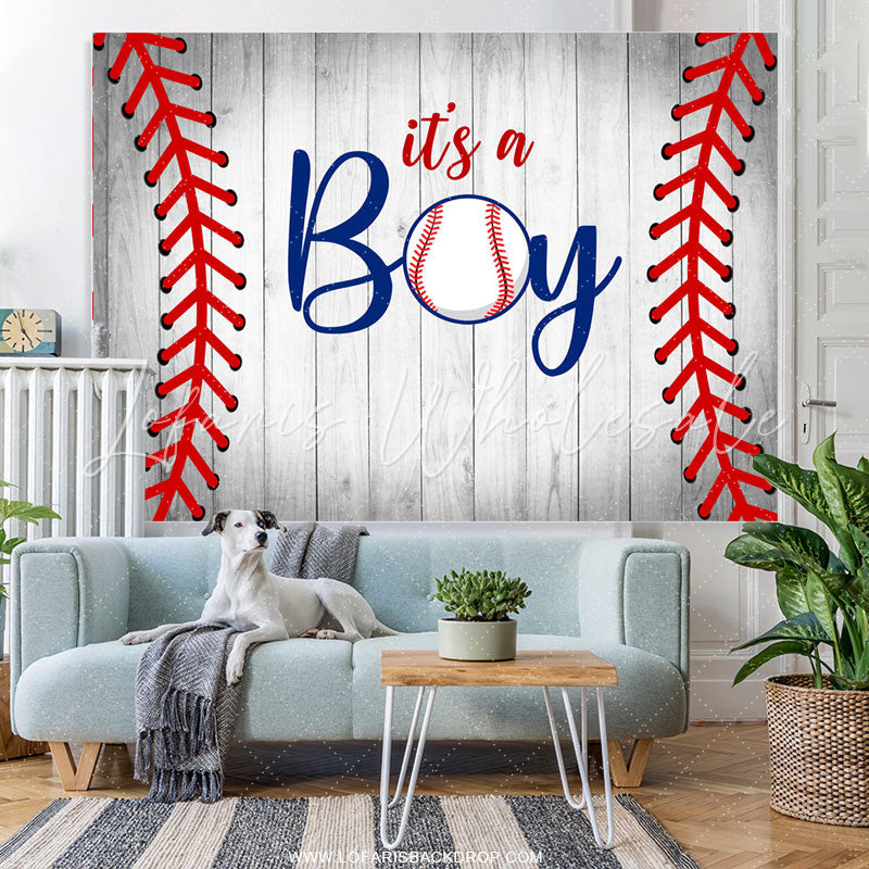 Lofaris Its A Boy Baseball Theme Cute Baby Shower Backdrop