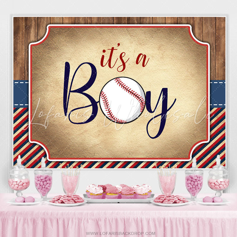 Lofaris Its A Boy Baseball Theme Lovely Baby Shower Backdrop