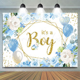 Lofaris Its A Boy Blue Rose Balloon Baby Shower Backdorp For