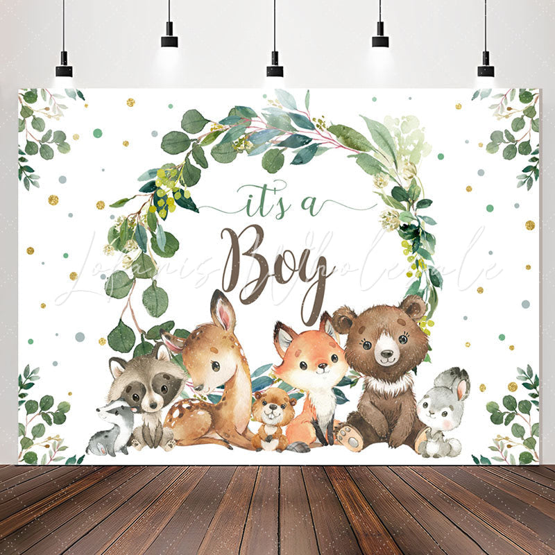 Lofaris Its A Boy Safari Plants Animals Baby Shower Backdrop