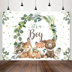 Lofaris Its A Boy Safari Plants Animals Baby Shower Backdrop