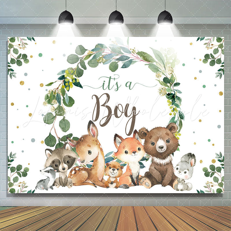 Lofaris Its A Boy Safari Plants Animals Baby Shower Backdrop