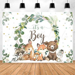 Lofaris Its A Boy Safari Plants Animals Baby Shower Backdrop