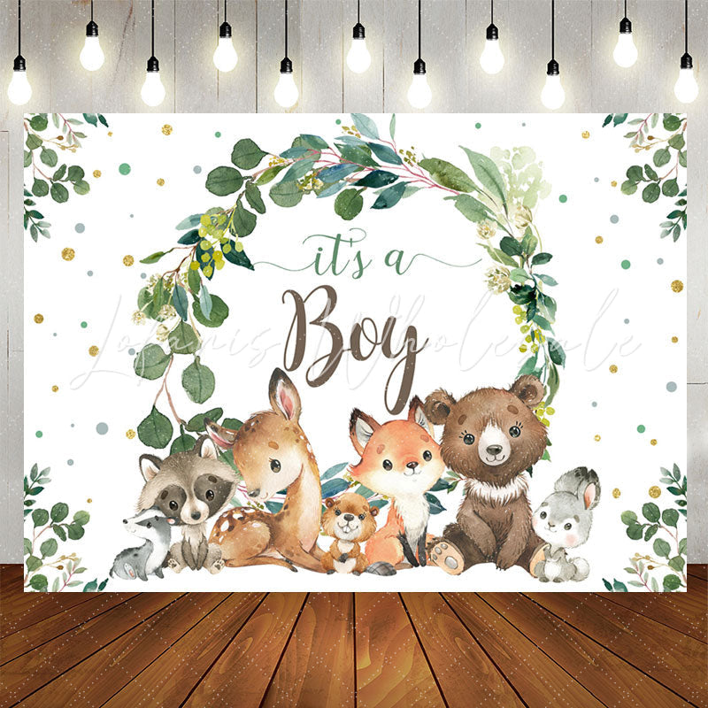 Lofaris Its A Boy Safari Plants Animals Baby Shower Backdrop