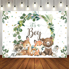 Lofaris Its A Boy Safari Plants Animals Baby Shower Backdrop