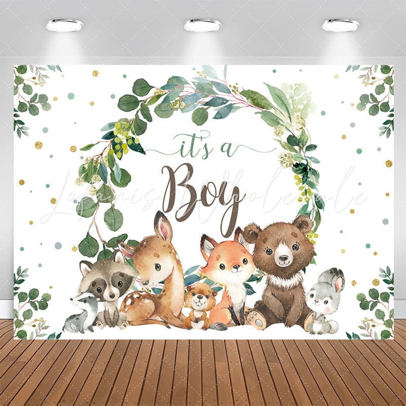 Lofaris Its A Boy Safari Plants Animals Baby Shower Backdrop