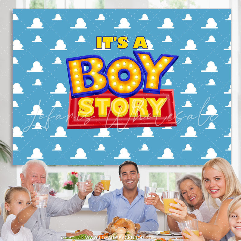 Lofaris Its A Boy Story Simple Lovely Baby Shower Backdrop