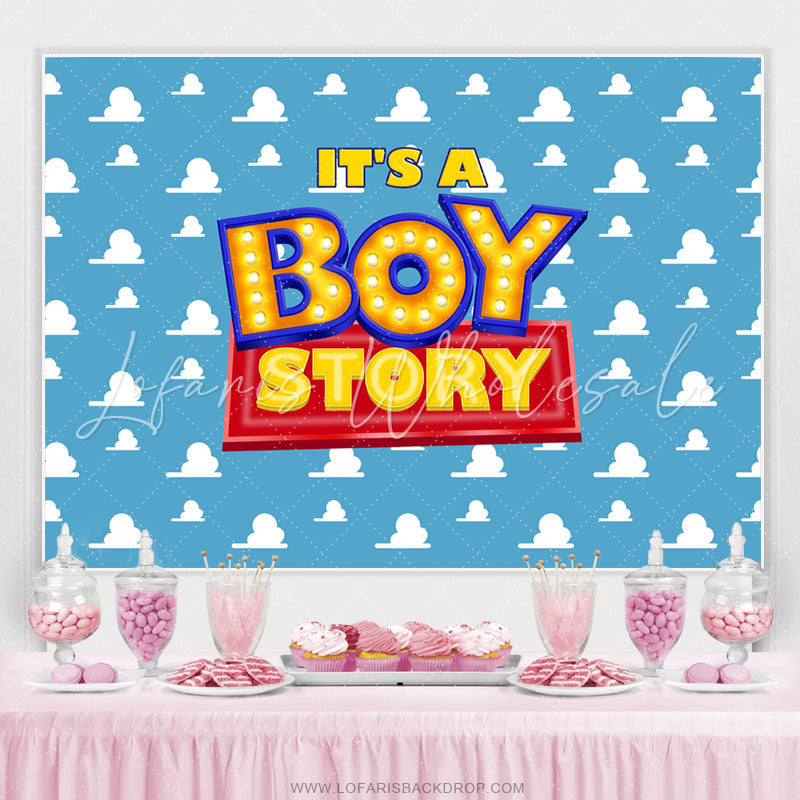 Lofaris Its A Boy Story Simple Lovely Baby Shower Backdrop