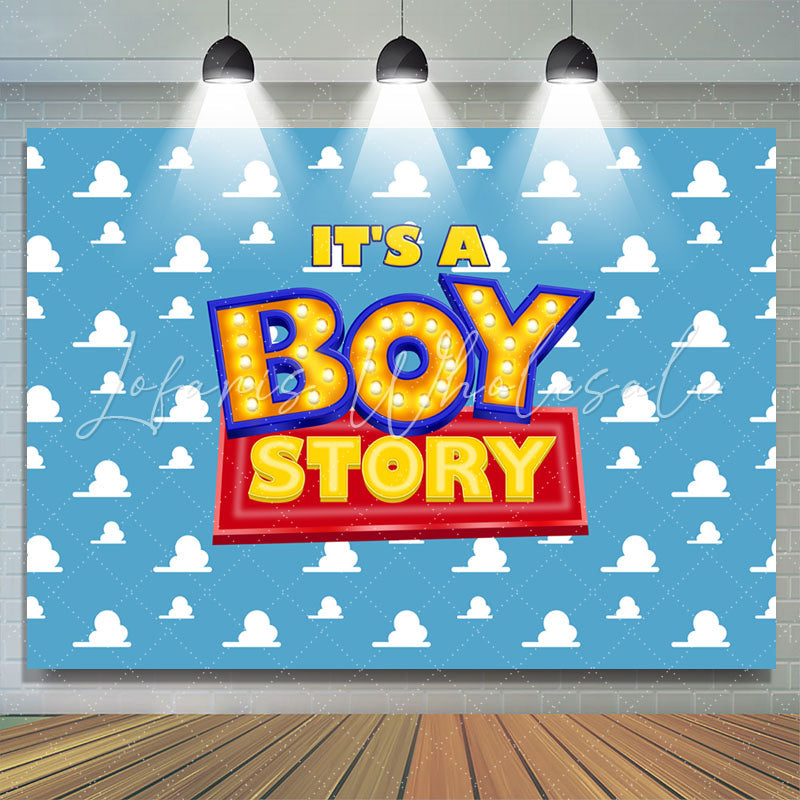 Lofaris Its A Boy Story Simple Lovely Baby Shower Backdrop