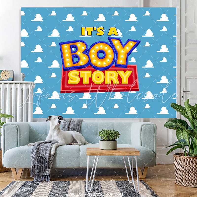 Lofaris Its A Boy Story Simple Lovely Baby Shower Backdrop