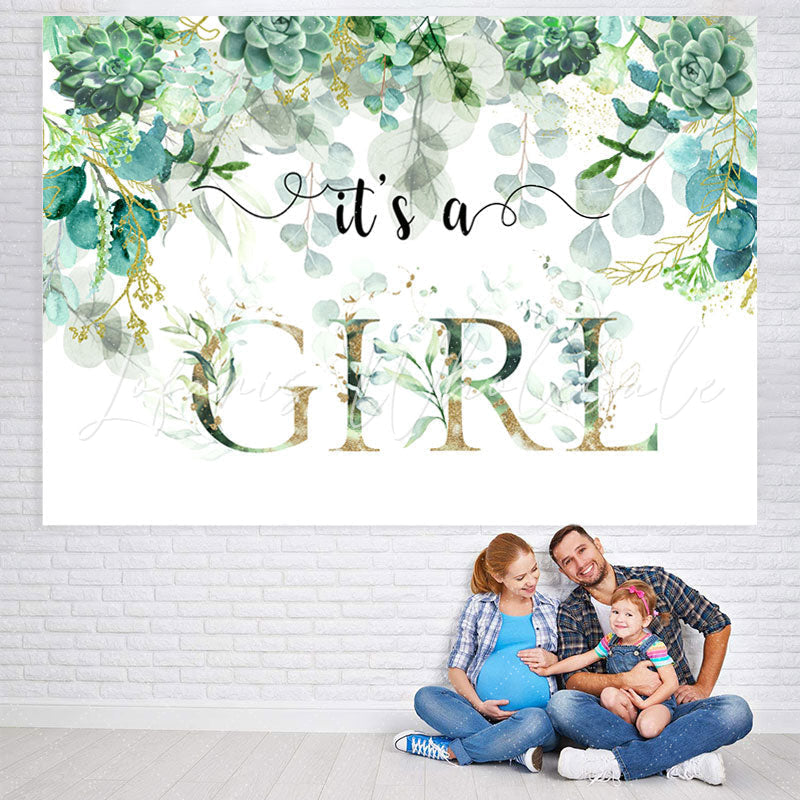 Lofaris Its A Girl Green Garden Baby Shower Backdrop For Party
