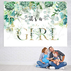 Lofaris Its A Girl Green Garden Baby Shower Backdrop For Party