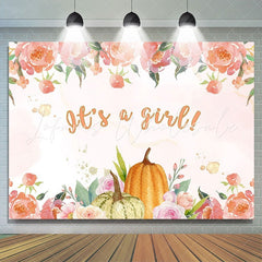 Lofaris Its A Girl Pink Floral Baby Shower Photoshoot Backdrop
