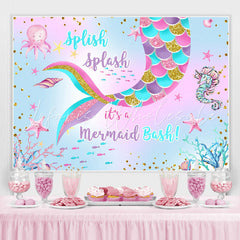 Lofaris Its A Mermaid Bash Happy Birthday Backdorp For Party