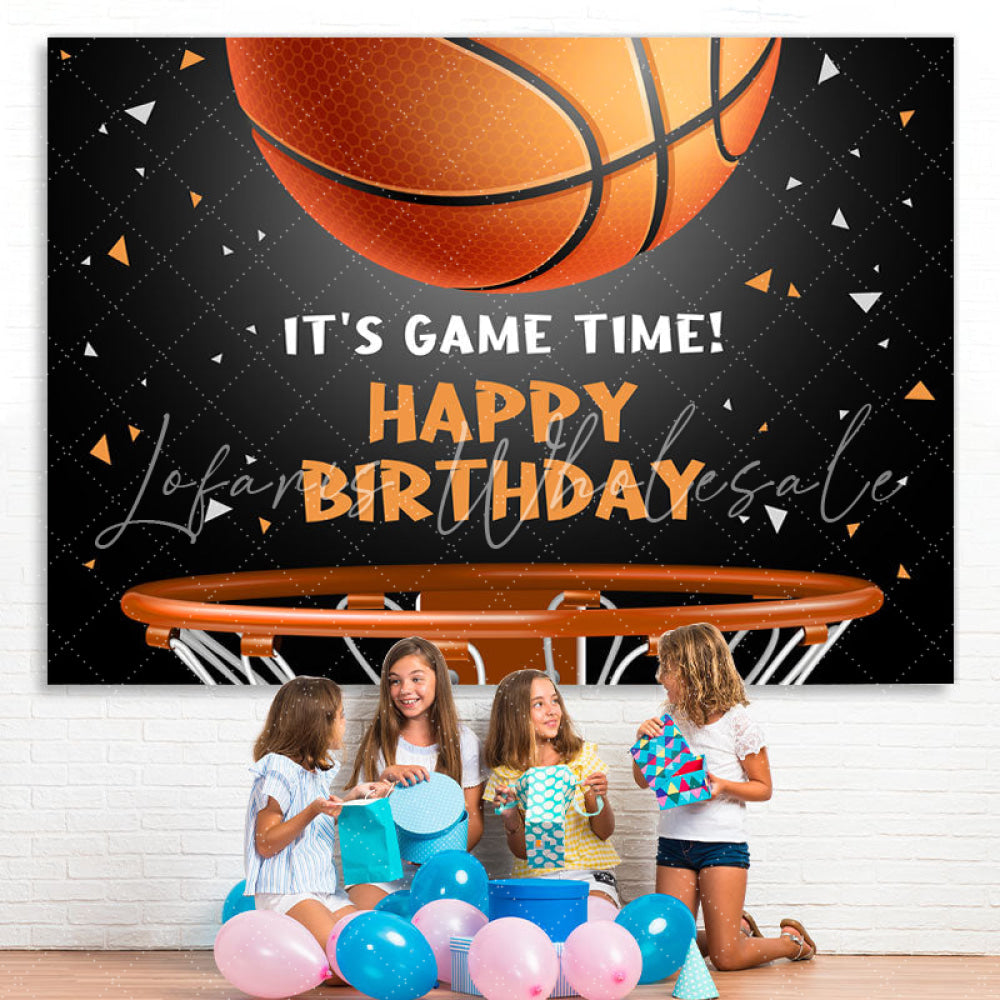 Lofaris Its Basketball Game Time Birthday Backdrop For Boy