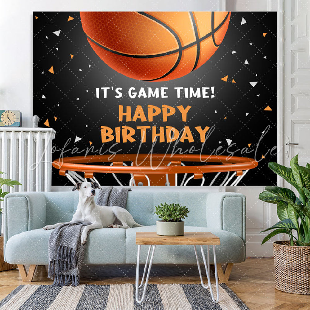 Lofaris Its Basketball Game Time Birthday Backdrop For Boy