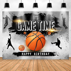 Lofaris Its Game Time Basketball Ink Splash Birthday Backdrop