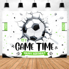 Lofaris Its Game Time Soccer Sports Style Birthday Backdrop