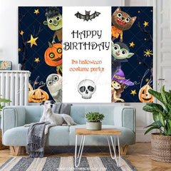 Lofaris Its Halloween Costume Party Happy Birthday Backdrop