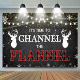 Lofaris Its Time to Channel The Flannel Winter Glitter Backdrop