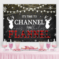 Lofaris Its Time to Channel The Flannel Winter Glitter Backdrop