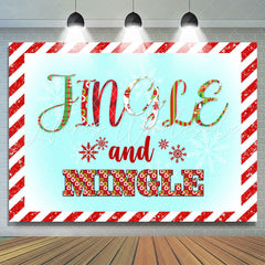 Lofaris Jingle And Mingle Snow Red White Christmas Backdrop