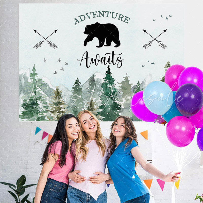 Lofaris Jungle Adventure Awaits With Bear Baby Shower Backdrop