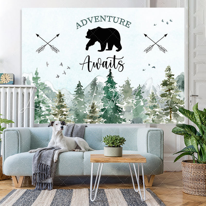 Lofaris Jungle Adventure Awaits With Bear Baby Shower Backdrop