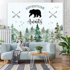 Lofaris Jungle Adventure Awaits With Bear Baby Shower Backdrop