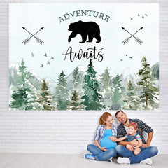 Lofaris Jungle Adventure Awaits With Bear Baby Shower Backdrop