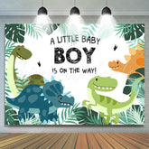 Lofaris Jungle Dinosaur Themed Baby Shower Backdrop For Boy