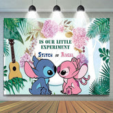 Lofaris Jungle Leaves Theme Stitch And Angel Baby Shower Backdrop