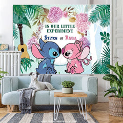 Lofaris Jungle Leaves Theme Stitch And Angel Baby Shower Backdrop