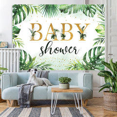 Lofaris Jungle Palm Leaves Green Summwe Baby Shower Backdrop