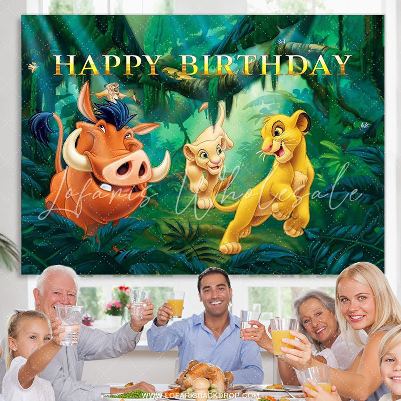 Lofaris Jungle Safari Lion Birthday Party Backdrop For Boys