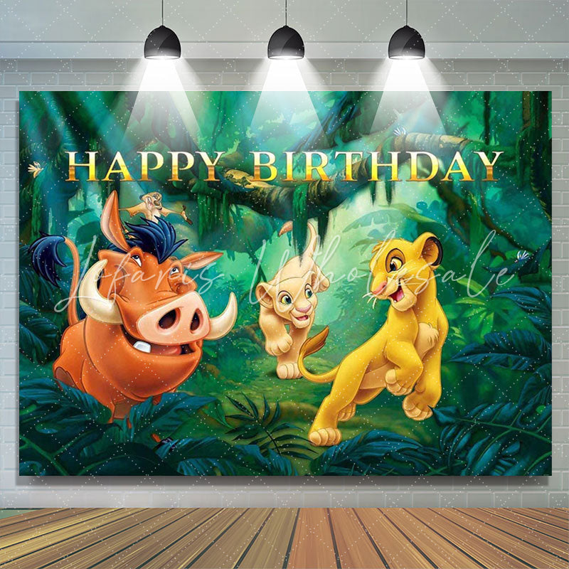 Lofaris Jungle Safari Lion Birthday Party Backdrop For Boys