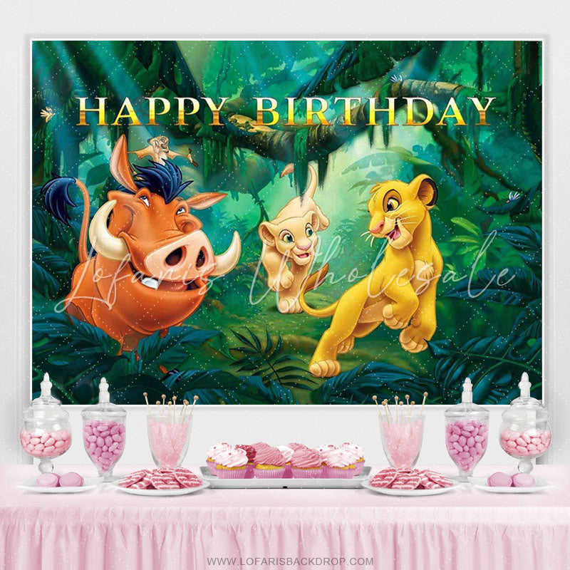 Lofaris Jungle Safari Lion Birthday Party Backdrop For Boys