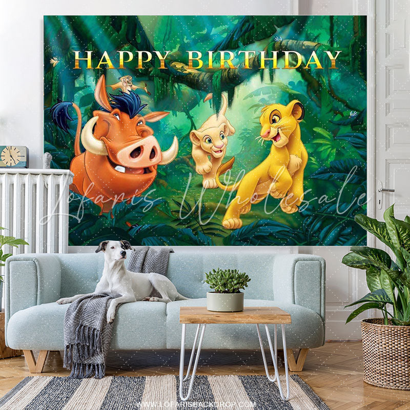 Lofaris Jungle Safari Lion Birthday Party Backdrop For Boys